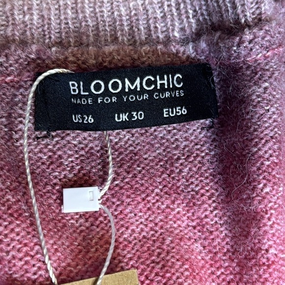 NWT BloomChic, pink, ombré, bell sleeves, super soft, drop shoulder,26 plus size - Picture 4 of 7